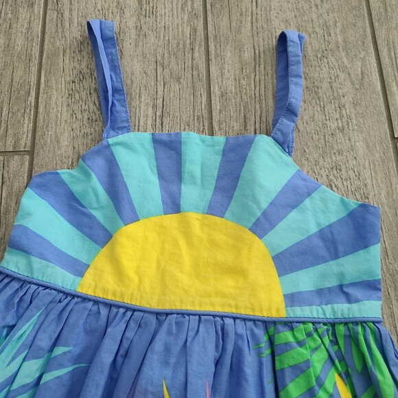 Shrinking Violet toddler girls blue sun Tropical Sundress Size 5T - Picture 5 of 11